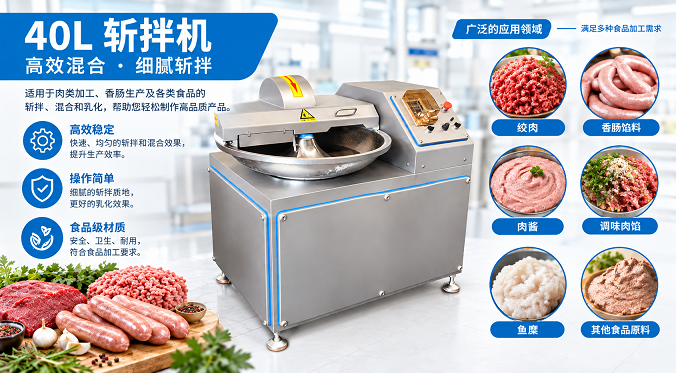40L斩拌机｜肉类斩拌、混合及乳化设备