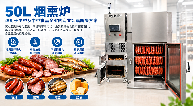50L烟熏炉｜香肠、肉类及鱼类小型商用烟熏设备