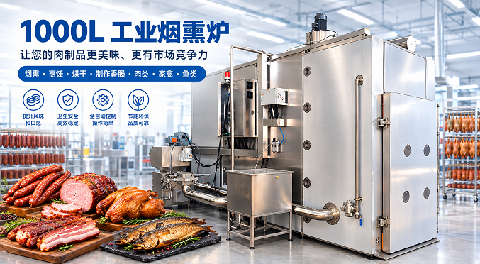 1000L工业烟熏炉｜香肠、肉制品商用烟熏设备