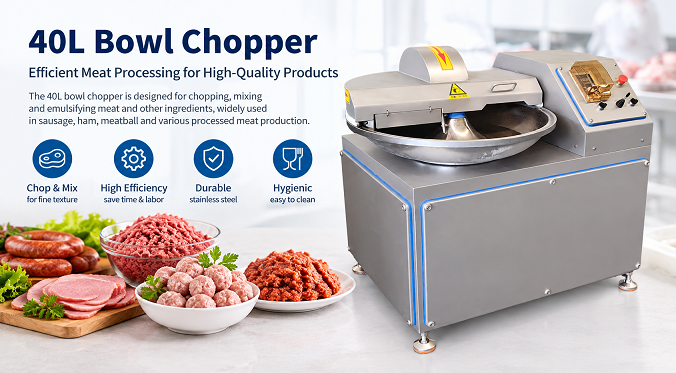 40L Bowl Cutter | Meat Chopper & Mixer for Sausage Production
