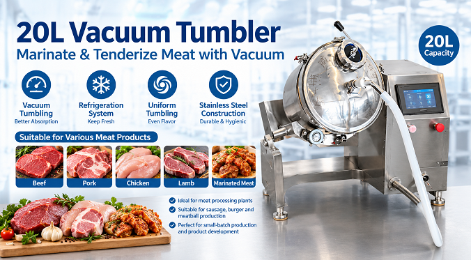20L Vacuum Tumbler for Small-Batch Meat Marinating and Product Development