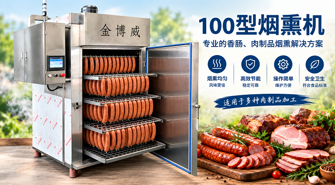 100型烟熏炉｜香肠、肉类及鱼类小型商用烟熏设备