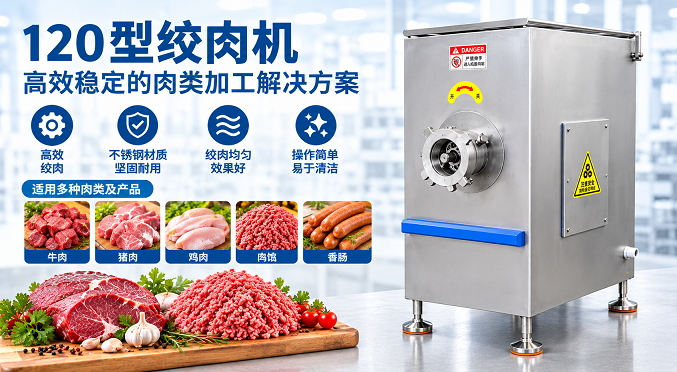 120型绞肉机｜Industrial Meat Grinder for Meat Processing