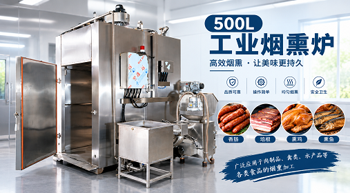 500L工业烟熏炉｜香肠、肉制品商用烟熏设备