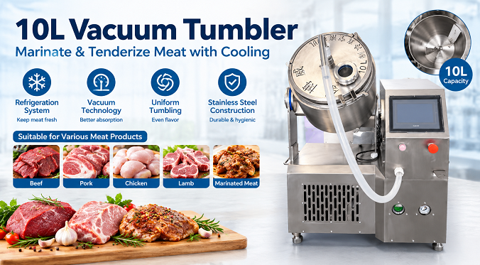 10L Refrigerated Vacuum Tumbler | Meat Marinating Machine