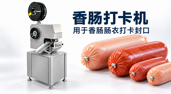 香肠打卡机｜肠衣金属卡扣封口设备