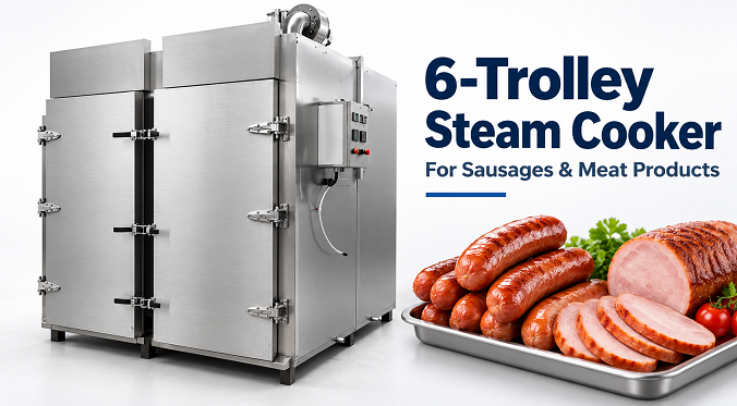 6-Trolley Steam Cooker for Sausages & Meat Products