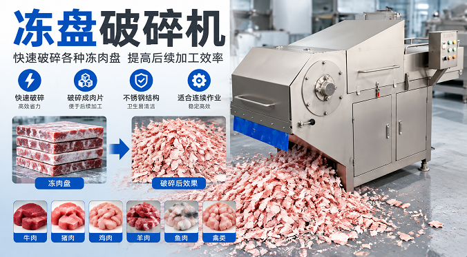 冻盘破碎机 | 高效冻肉块破碎设备