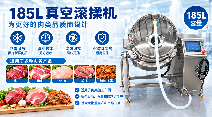 185L真空滚揉机｜工业肉类真空腌制与滚揉设备