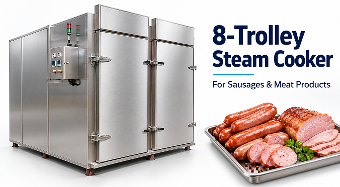 8-Trolley Steam Cooker for Sausages & Meat Products